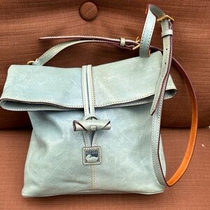 Florentine Medium Toggle Crossbody Robins Egg Blue adjustable strap